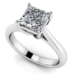 Princess Cut Solitaire Lab Diamond Engagement Ring14K